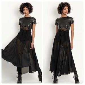 ❌SOLD❌ NWT BLACKMILK CLOTHING MIXED MEDIA MOTO MIDAXI DRESS - LIMITED SMALL